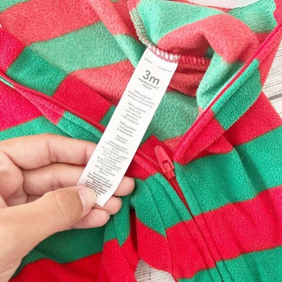 Carter’s Fleece Striped Reindeer Pajamas - Picture 3 of 5